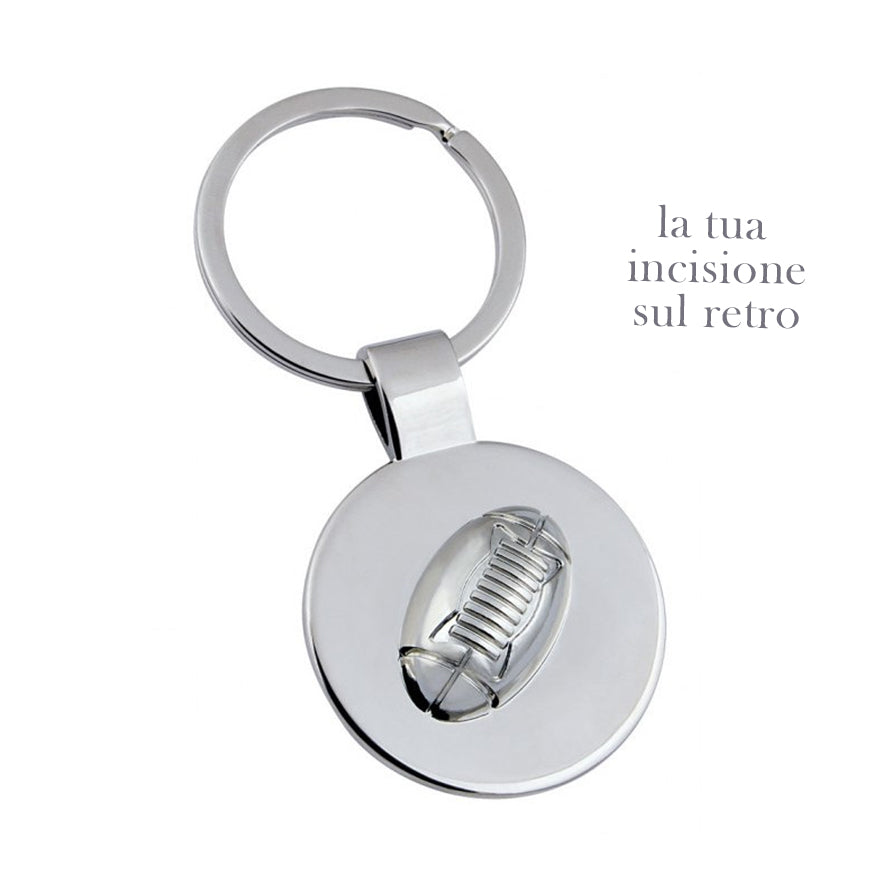 Portachiavi rugby medaglia